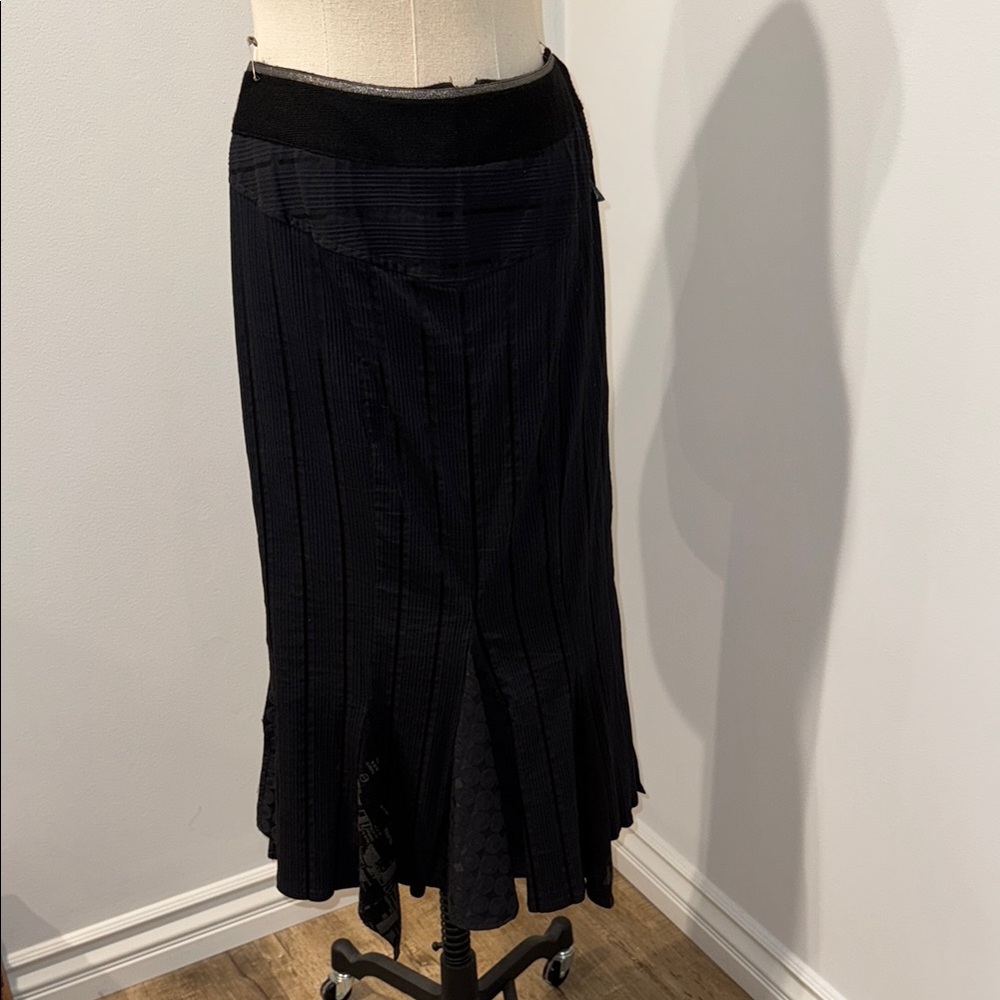 Y2K 2008 true skirt Elegant Black Midi Trumpet Skirt